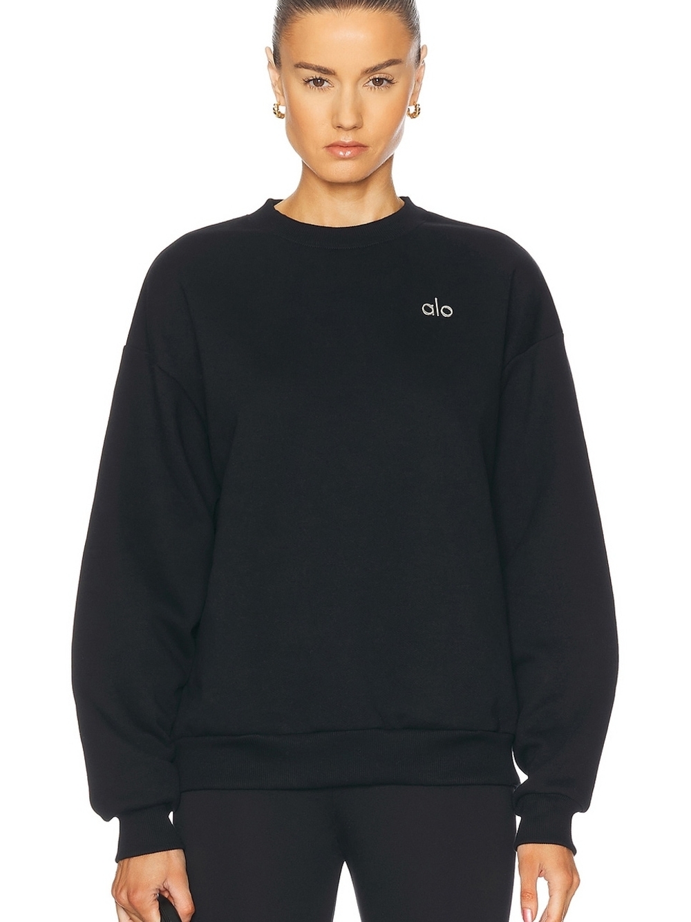 ALO Yoga Women's Black Crewneck Sweatshirt